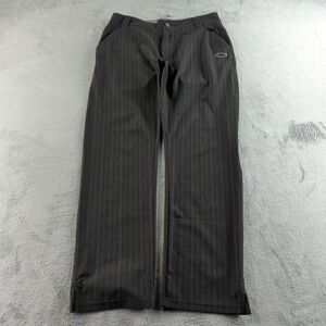 Oakley Pants Mens 31x30 Gray Striped Stretch Golf Flat Front Chino Lightweight